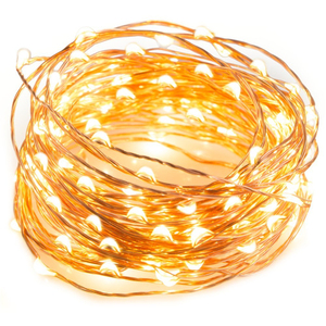Paquete de 4 16,4 pies 50 luces LED de hadas con temporizador de Control remoto a batería impermeable alambre de cobre centelleante Navidad - Product Image 1