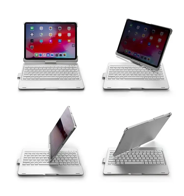 Yeni sıcak satış 360 dönen Tablet klavye durumda BT5.0 kablosuz klavye standı kapak için iPad Pro 12.9 11 10.5 9.7