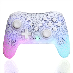 Controlador inalámbrico de luz RGB de mano para Switch Crack Design Gamepad con Joysticks y controladores de juegos