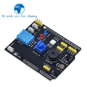 Scheda sensore TZT 9 in 1 scheda di espansione multifunzione DHT11 LM35 temperatura umidità per cicalino ricevitore IR LED Arduino UNO RGB