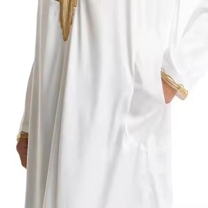 El yapımı yüksek pamuk jujugeleneksel müslüman erkek artı boyutu Thobes fas nefes uzun kollu arapça düz islam Thawb - Product Image 6