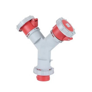 IP67一输入二输出工业Y插座32A 5针2路工业适配器