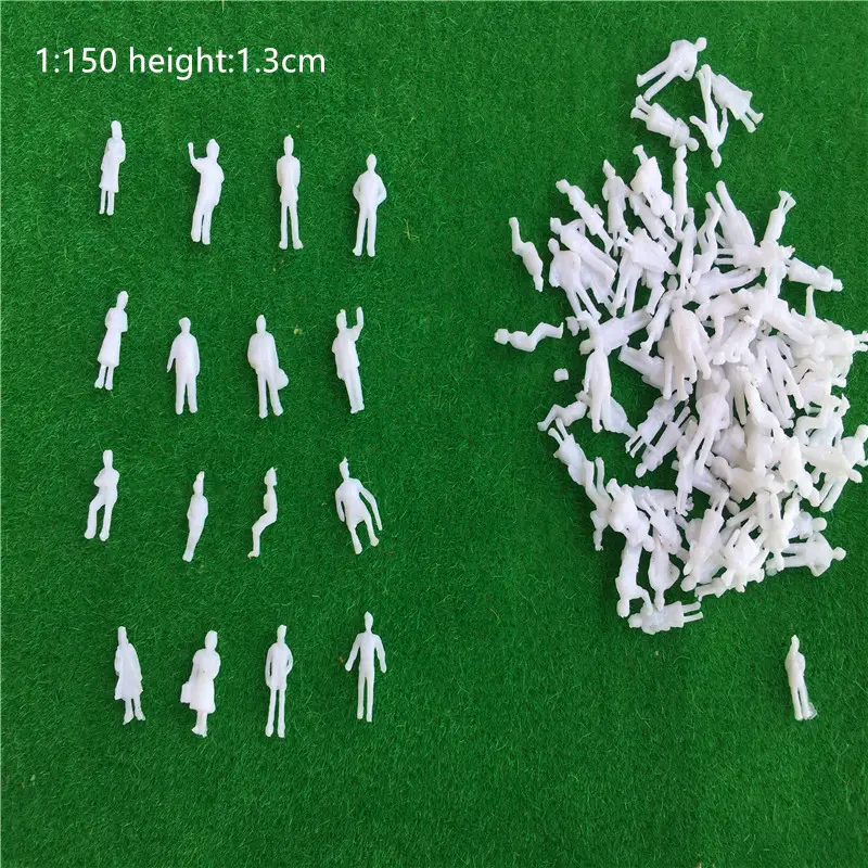 Model Train Railway diverse pose 1/100 N 1/200 1/300 Scale Standing non verniciato WhiteFigures People