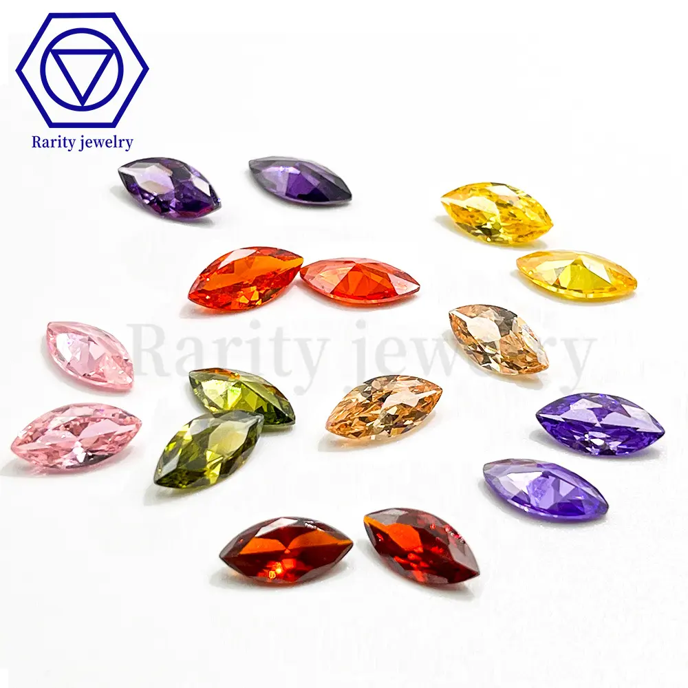 Pierres de Zircon de toutes tailles, pierres synthétiques de WuZhou 5A colorées en vrac, 1000 pièces/sac, pierres de zircon pour bijoux