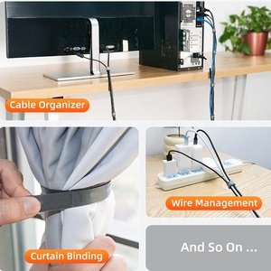 Eco-Friendly Self-Adhesive <strong>Cable</strong> Ties Pure Nylon Reusable <strong>Cable</strong> Wrap Durable Hook Loop Tapes Available Colorful - Product Image 4