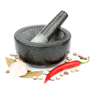 Guacamole baharat salataları için harç ve Pestle Set büyük ağır cilasız granit ot taş - Product Image 4