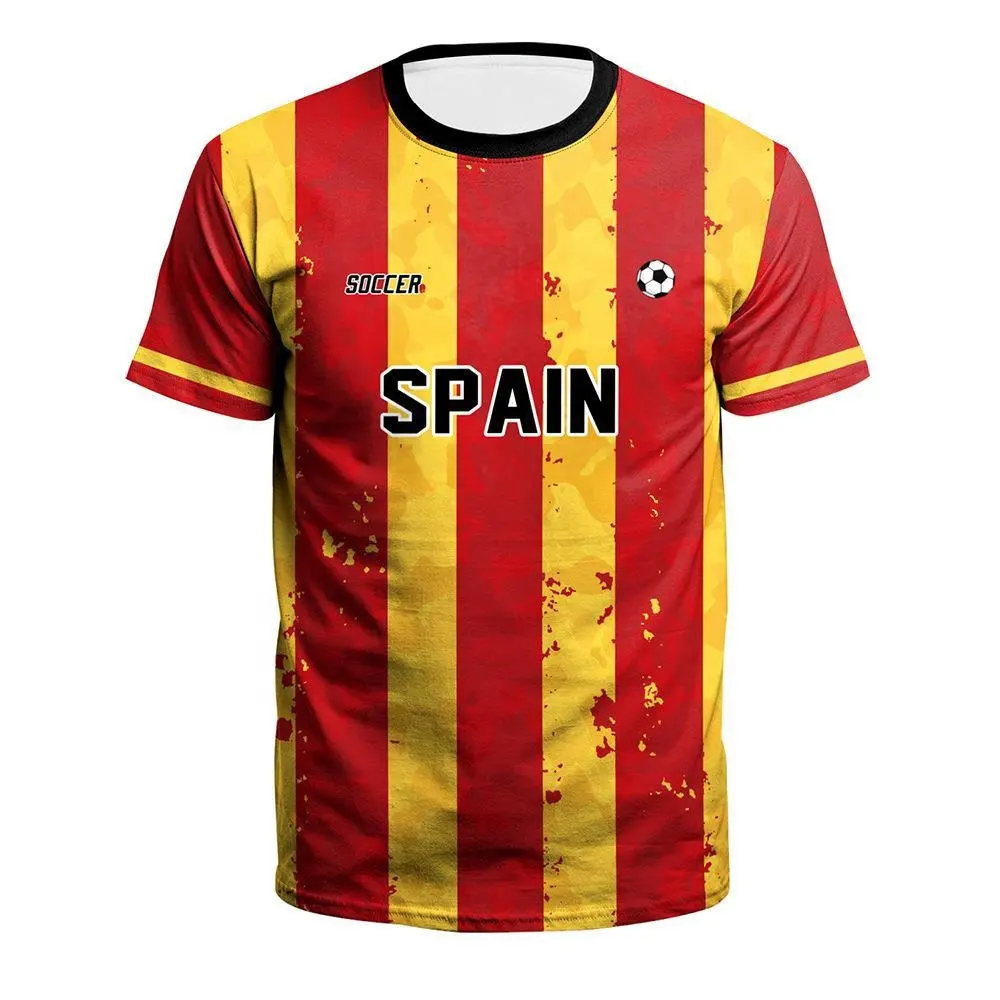 EM 2024 Spanien Fußballfans T-Shirt spanischer Unterstützer Sportswear Quick Dry Breath able Soccer Jersey