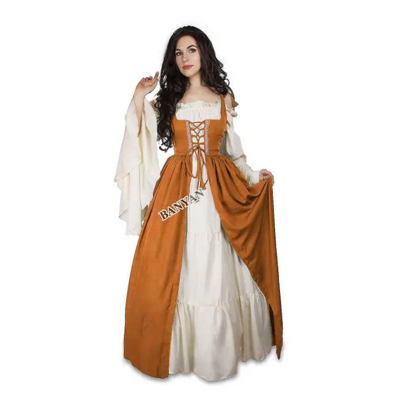 Lady Halloween Costume Best-selling European and American Medieval Renaissance Retro Elegant Long Party Dresses