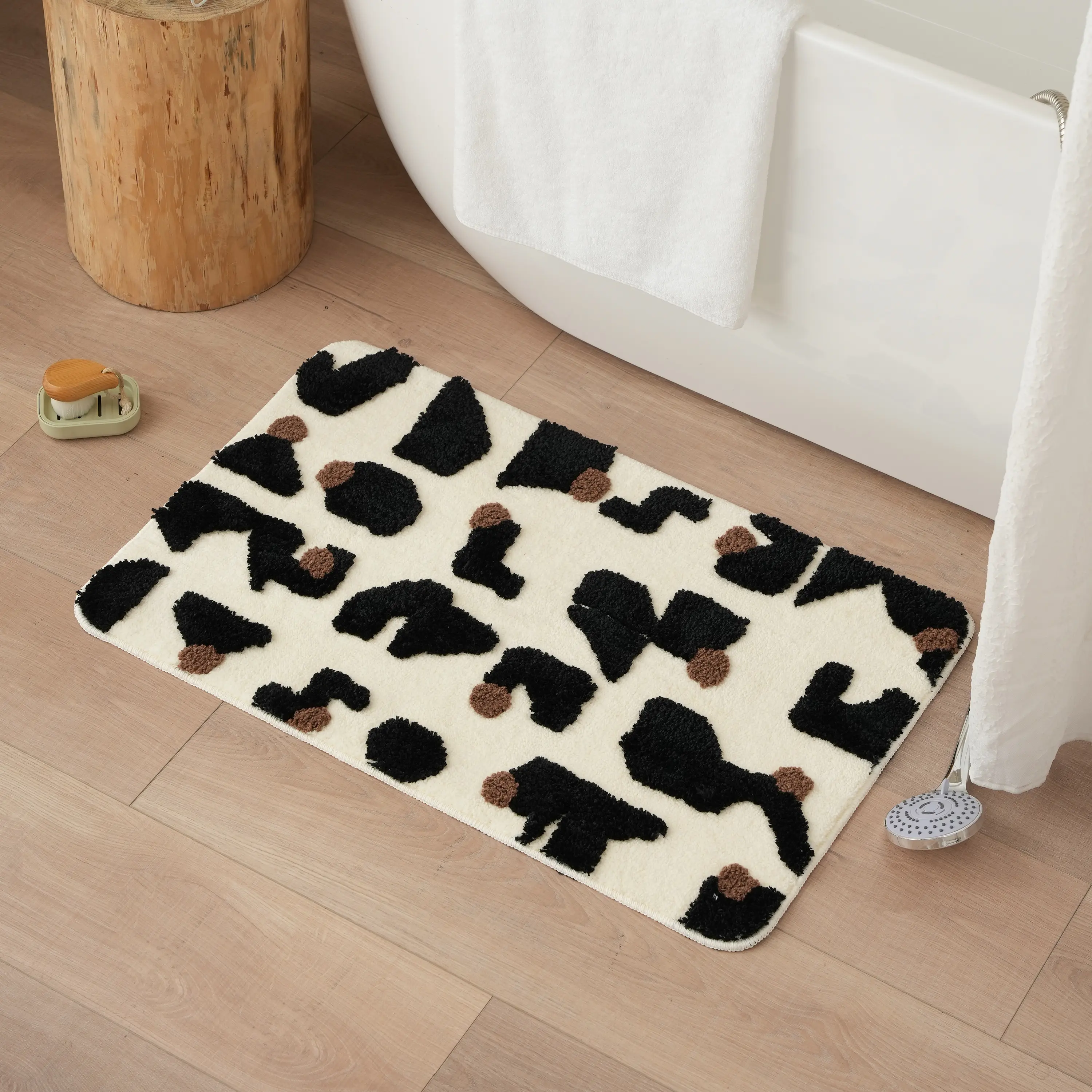 3D Handmade Tufted Modern Non-Slip Absorbent Thick Plush Extra Soft Shaggy Bath Mat Floor Mat Dry Fast Machine Washable Rugs