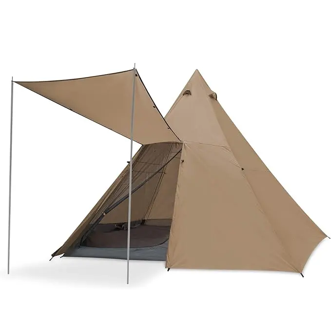 Büyük 8 kişilik çift katmanlı Tepee çadır su geçirmez aile kamp anında kurulum oda çadırı