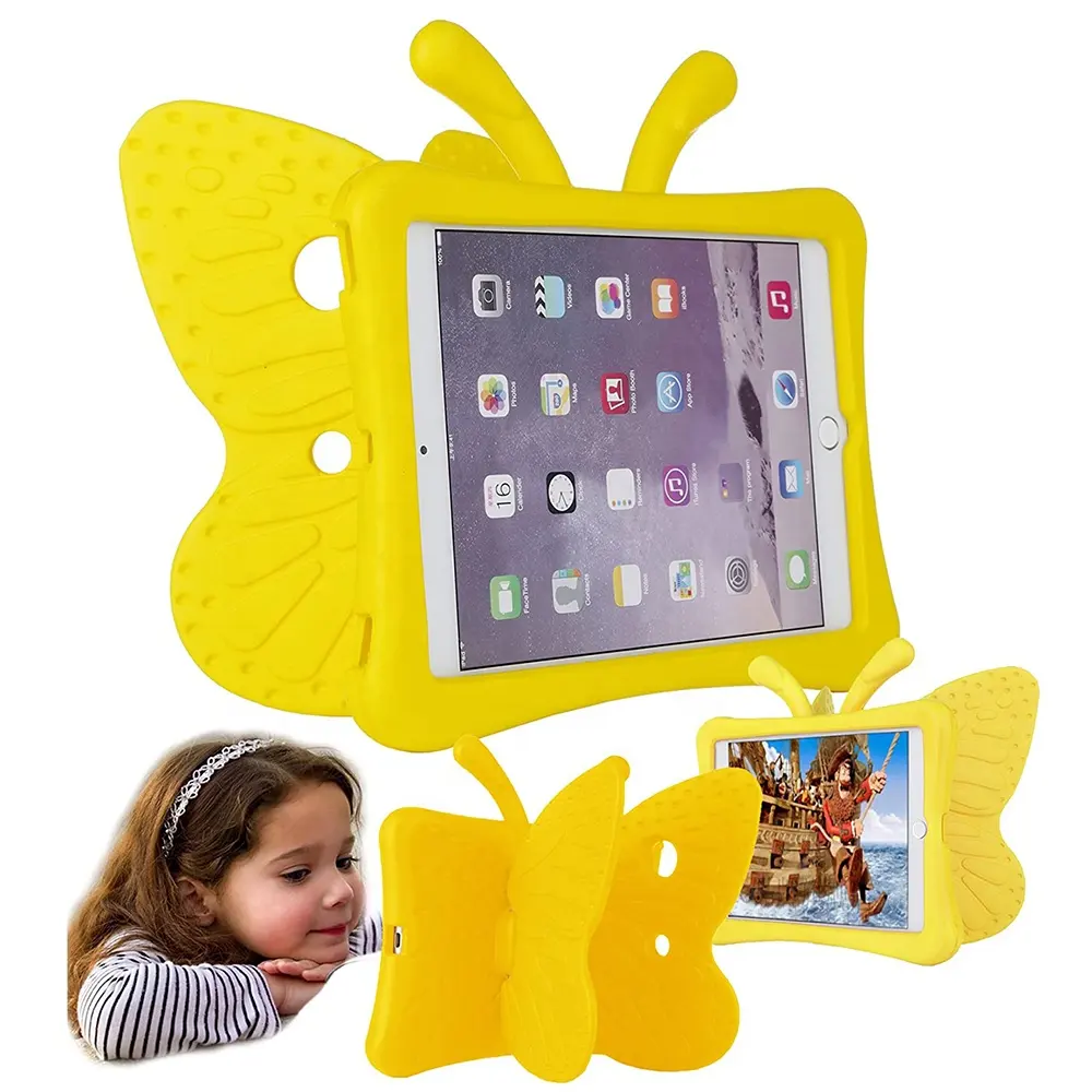Casing Tablet Kupu-kupu 3D Kartun Imut untuk Apple iPad Mini 1 2 3 4 5 EVA Ringan Tahan Benturan Casing untuk Ipad Penutup 7.9 Inci