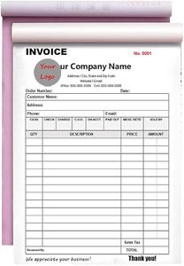 受注帳、中小企業向けの2部構成のノーカーボン販売請求書、段ボール付きレシートブック - Product Image 3