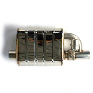 Universal Top 2&quot; 2.5&quot; 3&quot; Slant Exhaust Cutout Outlet <strong>Tip</strong> Inlet Weld on Single Exhaust Muffler with Wireless Remote Dump <strong>Valve</strong> - Product Image 5