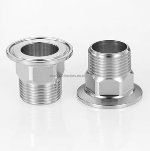 TriClampフェルールアダプターにねじ込まれたステンレス鋼NPT/BSPメス