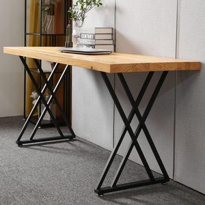 Escritorio de lectura de estudio de madera rectangular largo para el hogar, pata de mesa de trabajo de computadora fuerte, patas de mesa de comedor - Product Image 1
