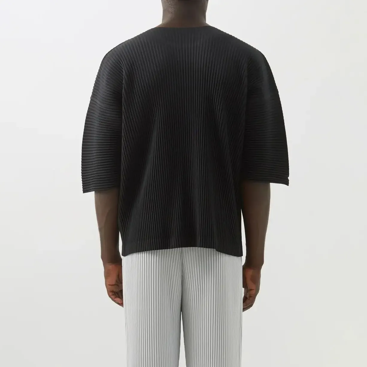 Erkek o-boyun pilili tişörtleri rahat yarım kollu bir boy katı tasarım Dropshipping ve toptan giyim satıcıları için Ideal