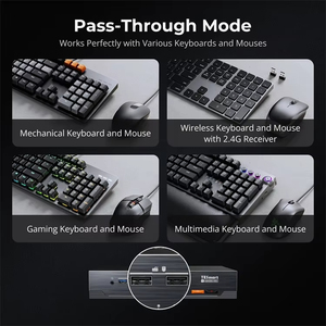 TESmart KVM交换机2端口双显示器HDMI + DP 8K 60 HZ 2进2出，带动态HDR EDID KVM交换机游戏坞站 - Product Image 5