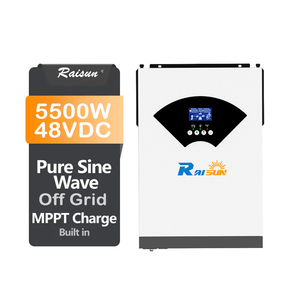 Raisun 5.5kw MPPT 80A 500VDC光伏输入220VAC 48v无并联功能5.5kw混合太阳能逆变器 - Product Image 1