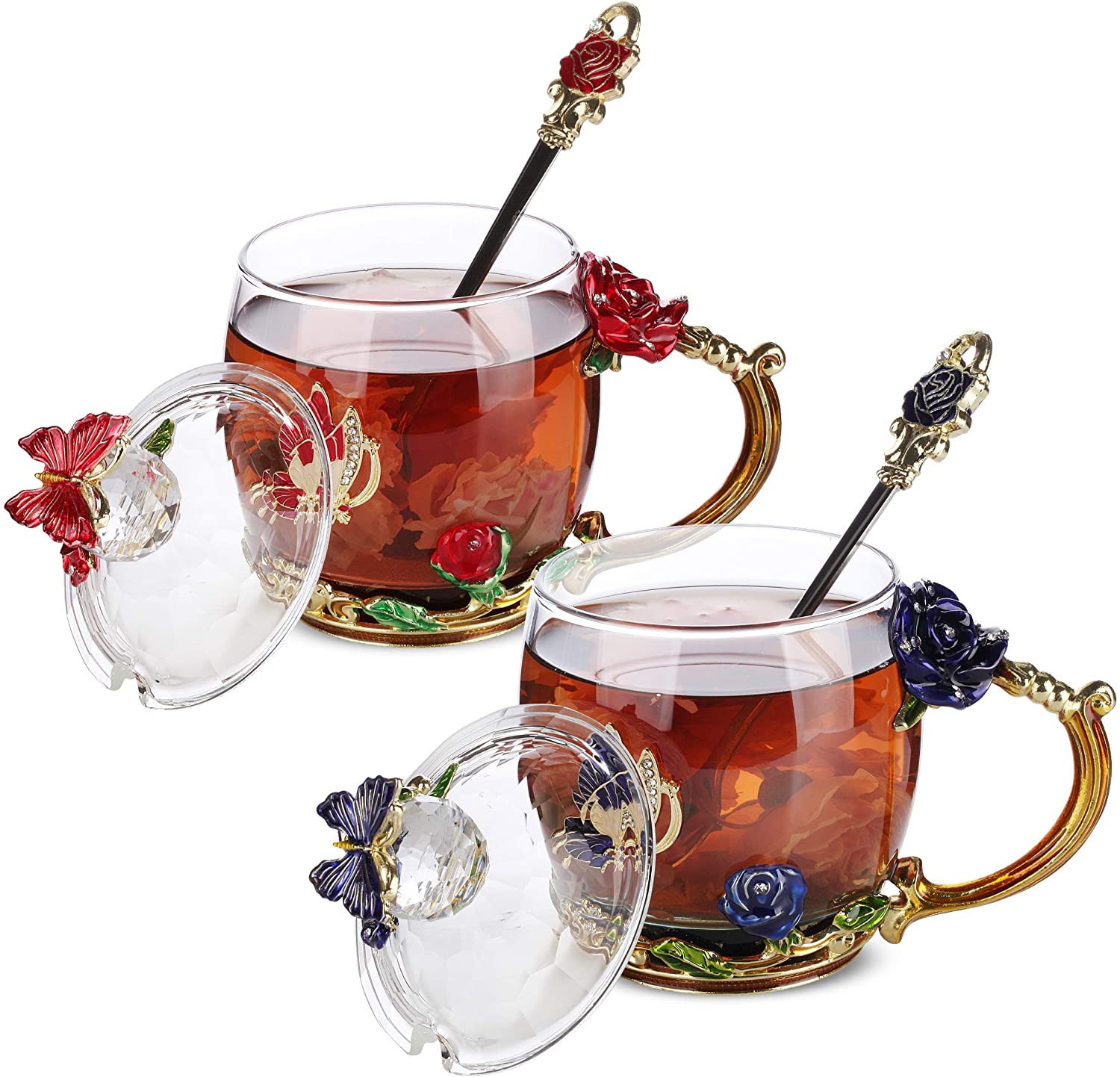Set of 2 Handmade Lead Free Crystal Classical Creative High Quality Drinking Water Glass For Wedding Party Gift