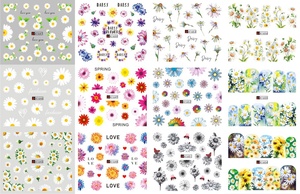 <strong>2025</strong> Yellow Flowers Bee 2D Soft Embossed Reliefs Nail Art Decorations Stickers Daisy Adhesive Plastic Nail <strong>Decals</strong> - Product Image 4