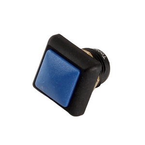 Toowei 12mm Ip67 a prova di acqua in plastica a forma di rettangolo blu interruttore a pulsante con due perni di chiusura per moto - Product Image 1