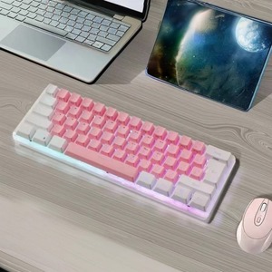 K401 Mini Wireless RGB 61 tasti tastiera da gioco USB interfaccia 3.0 60% membrana tastiere per Computer per uso Desktop - Product Image 1
