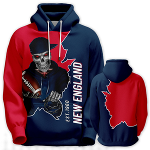 Bán Buôn Cho Các Đội Bóng Đá Đội Mũ Trùm Đầu Áo Thành Phố Skull Dài Tay Áo Bóng Bầu Dục Áo Thun Tinh Thần Đội Quà Tặng Người Đàn Ông Phụ Nữ 100% Polyester - Product Image 4