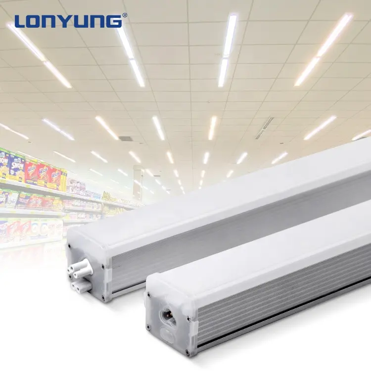 Nieuw Product Oppervlak Gemonteerd Koppelbaar Aluminium Etl 4ft 8ft T5 Buis Led Lineaire Strip Armatuur Led Latten Lineair Licht Voor Winkel