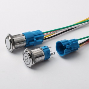 Yüksek kaliteli <span class=keywords><strong>16MM</strong></span> Metal basmalı anahtar ile LED ışık elektrik anahtarı kendinden kilitleme kendini sıfırlama <span class=keywords><strong>16MM</strong></span> Metal basmalı anahtar - Product Image 2