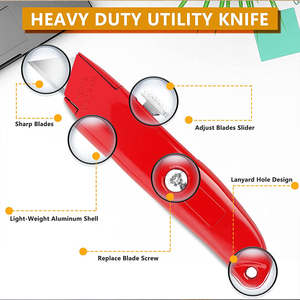 OEM Custom Logo Heavy <strong>Duty</strong> Utility Knife with Retractable Stainless Steel Blade DIY Grade Box <strong>Cutter</strong> - Product Image 5