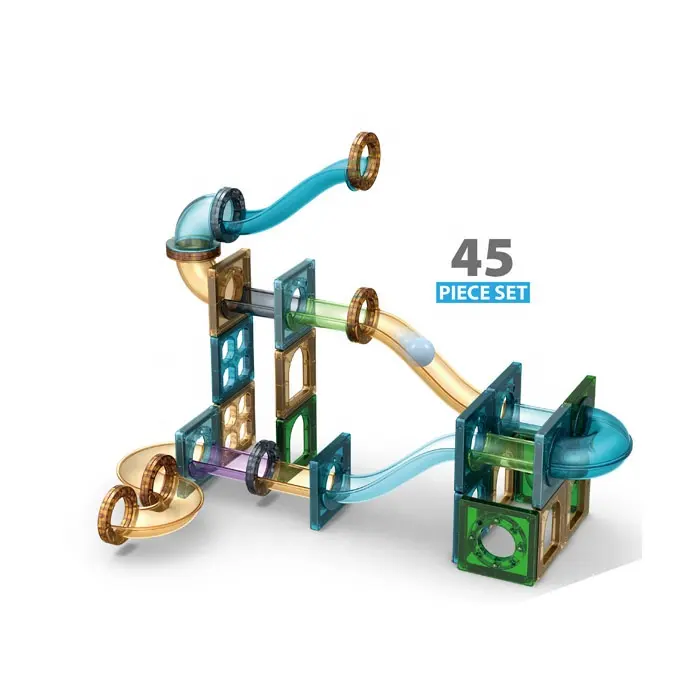 Venda quente 45 peças magnética de mármore, conjunto, blocos magnéticos, brinquedos de construção, quebra-cabeça de construção