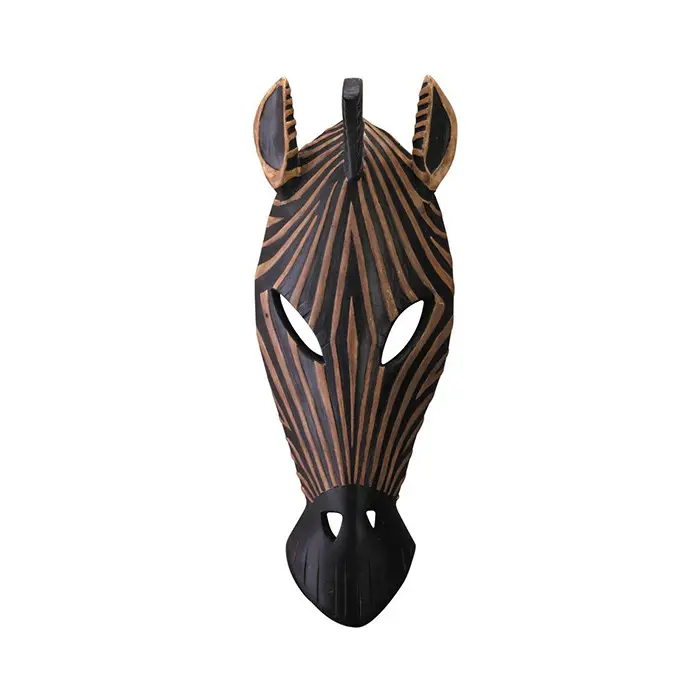 Poliresinmáscara de madeira-como zebra tribais africana, decoração de placa maskwall