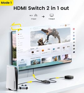 HD MI Switcher 4K 60HZ HDCP HDMI 2,1 Switch 1x2 2x1 Adaptador 2 en 1 salida Convertidor bidireccional - Product Image 4