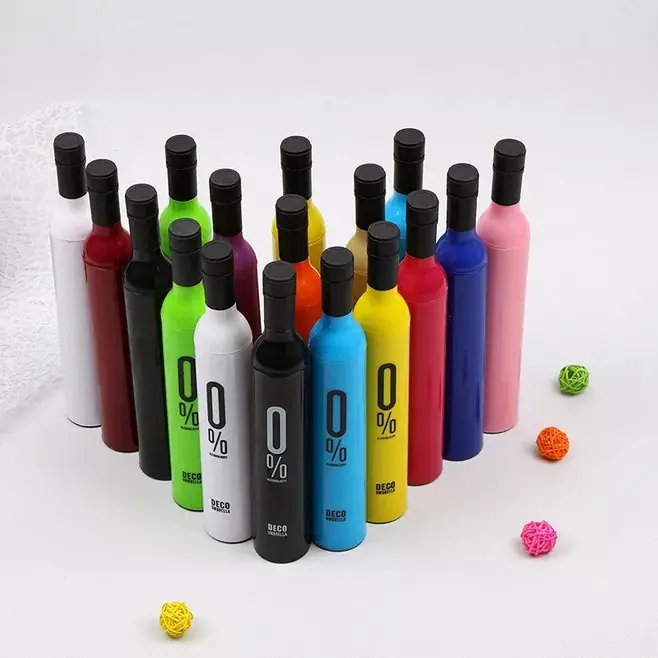 ポータブルデザインとさまざまな色の香水ワインの形のボトル傘ギフト用
