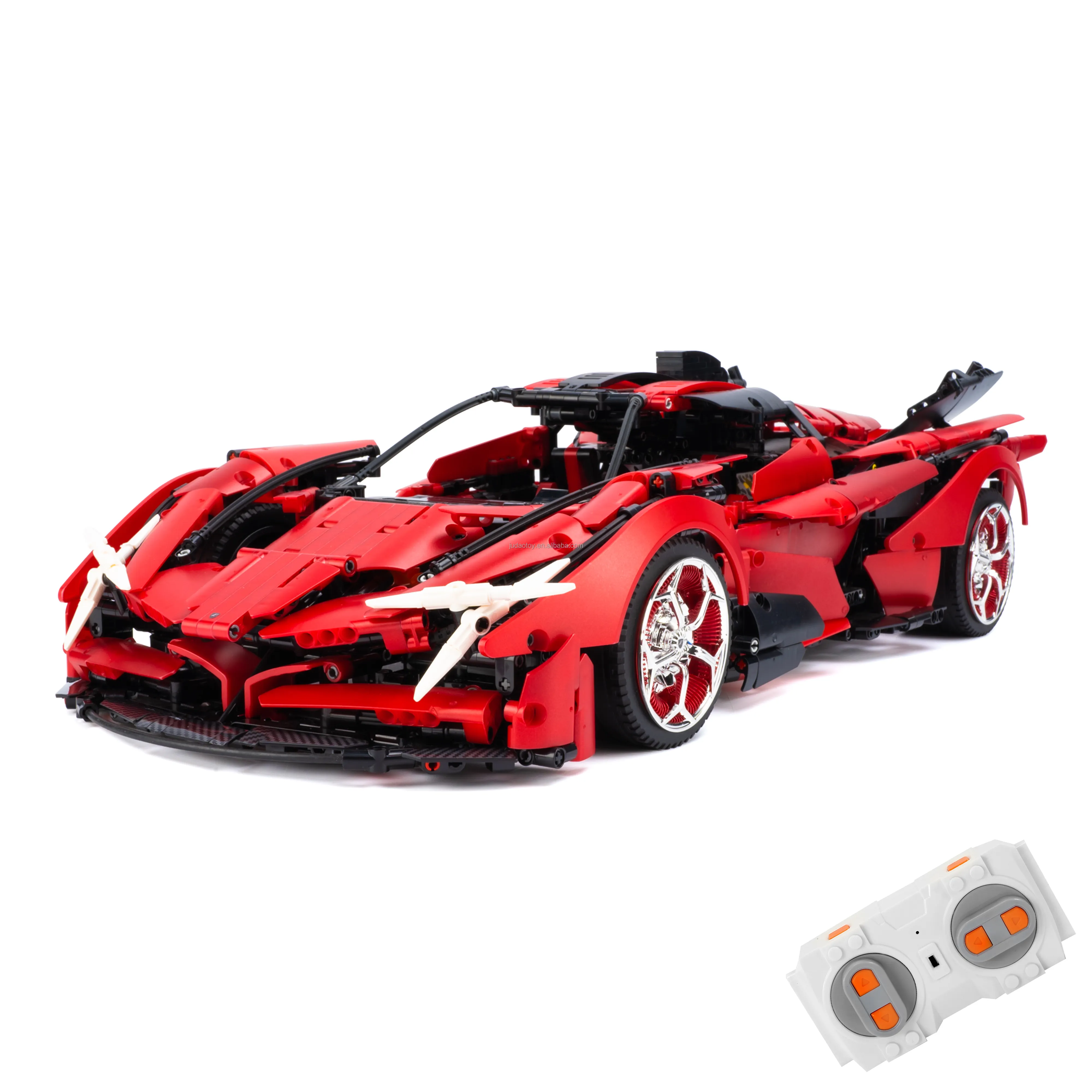 Kbox 10519 Super Auto 1:8 Metallic Rood-Apollo Evo Sportwagen 3669Pcs Moc Speelgoed Bouwset Blokken Model 2023 Nieuwkomers Speelgoed