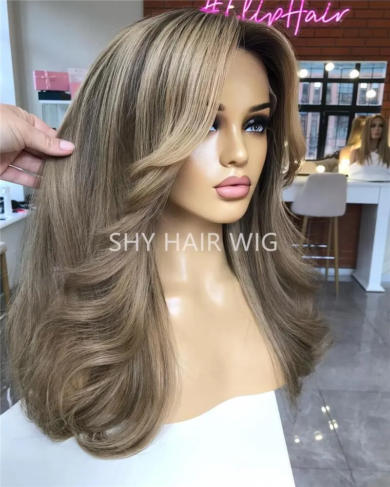 Ash Highlights Lace Front Mongolian Hair Dreadlock Blonde wig 200% density Fuller Ends Natural Hairline Gorras Con Peluca