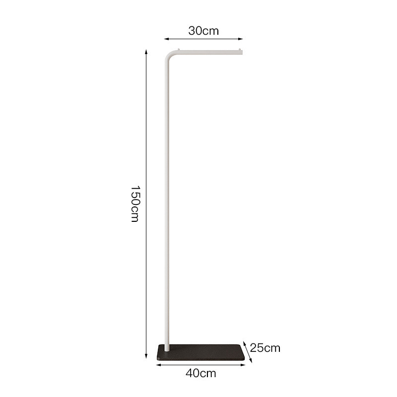 L-shaped (150) white stand with black base
