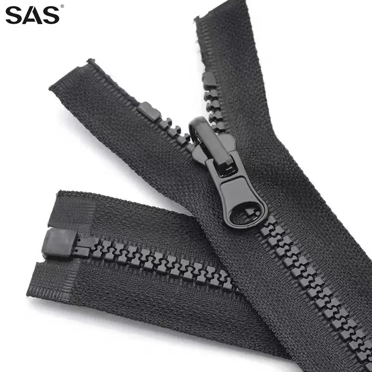 Accessoires SAS Zip 5 #8 # fermeture éclair extracteur fermeture éclair Vislon à extrémité ouverte Logo personnalisé taille couleur noir tente plastique résine fermeture éclair