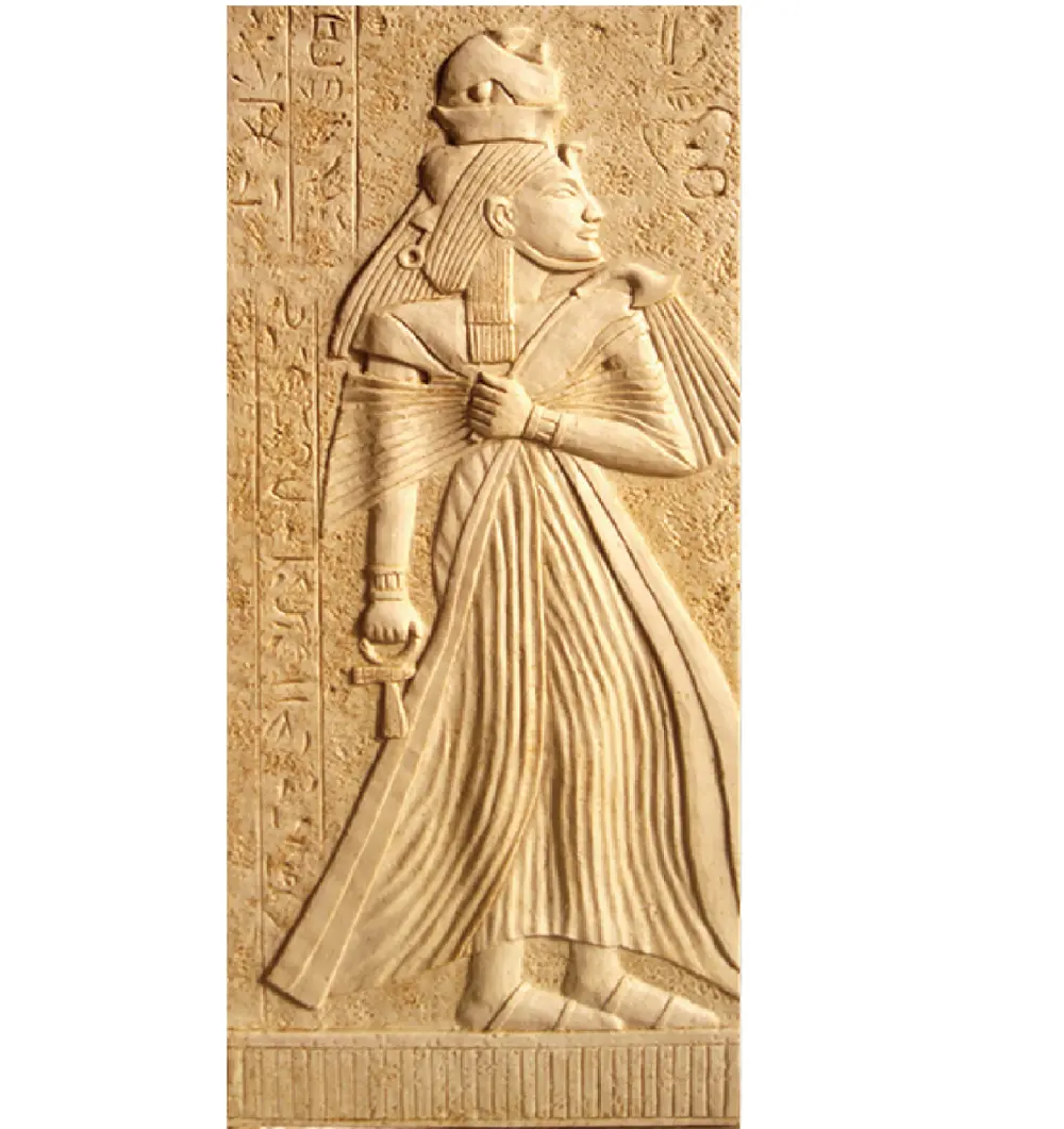 Decoración de pared de Hotel, escultura de la reina de Egipto, piedra arenisca en relieve, estatua egipcia