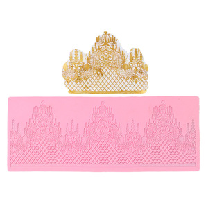 Silikon kek dantel kabartma Mat jewels doku fondan izlenim dantel mat saç tacı dekorasyon kalıp - Product Image 3