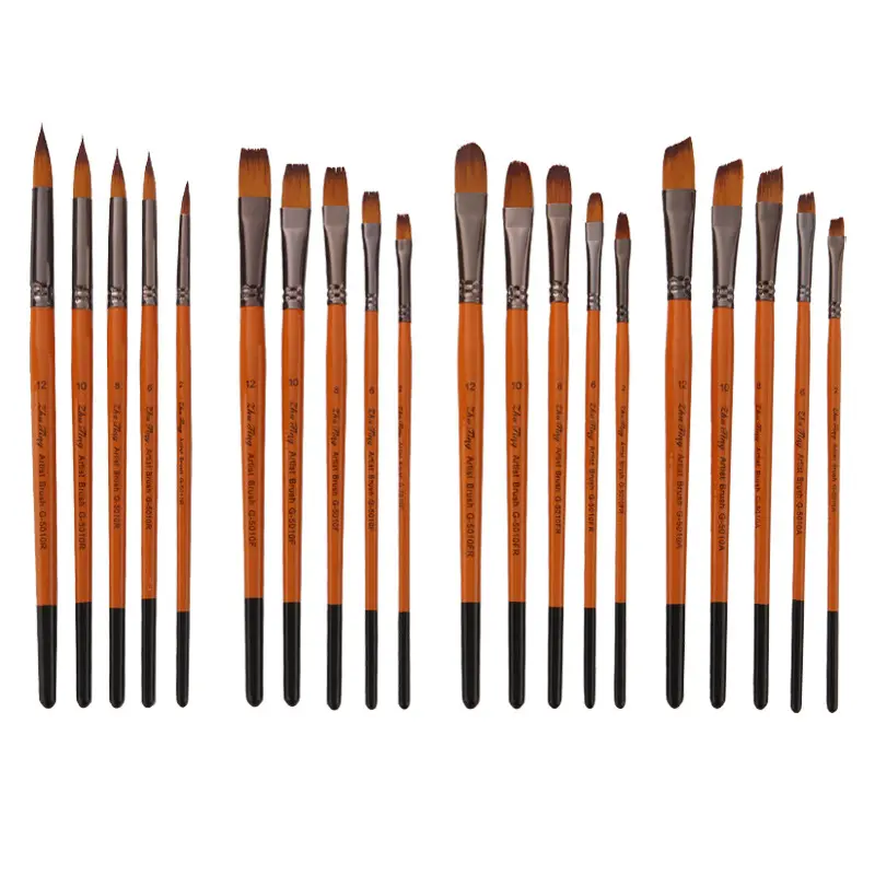 5Pcs Hot Sale Artist Paint brushes Set For Oil Acrylic Watercolor Gouache Painting Brush Round/Flat/Oblique/Filbert