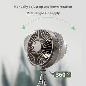 พัดลมเพดานตั้งแคมป์กลางแจ้งพร้อมขายึดแบบถอดได้พัดลมตั้งแคมป์ปรับได้หมุนได้360องศา - Product Image 4
