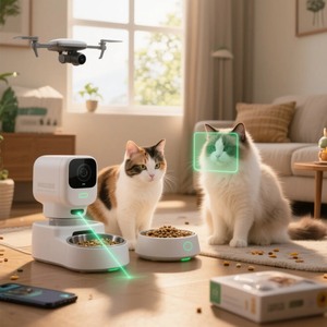 智能自动猫狗喂食器，带干粮分配器定时定量APP控制独特的产品设计 - Product Image 3