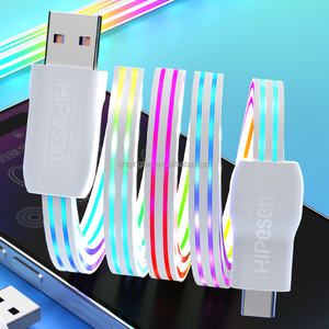 USB A tipi C saf bakır tel çekirdek 1M kare tip C veri LED hızlı şarj 12V 5A 65W 100W şarj kablosu - Product Image 3