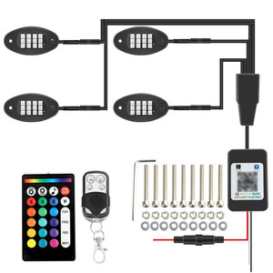 Bluetooth APP renkli şasi işık 4 6 8 10 12 RGB atmosfer ışığı çift uzaktan kumanda 12v kaya işık için kamyon - Product Image 2