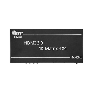 Bitvisus 4x4 4K 60Hz HDMI Matrix Switcher Splitter HMDI2.0 Smart EDID IR Control RS232 TCP/IP BIT-Ma-GS-4K60-0404 - Product Image 2