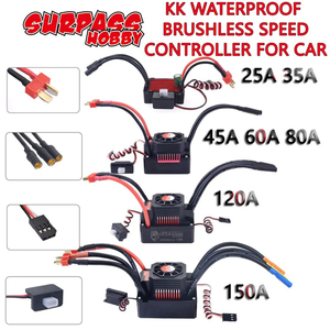 SURPASS HOBBY KK ESC防水150A 120A 80A 60A 45A 35A 25Aブラシレススピードコントローラー1/8 1/10 1/12 1/20 RCカー用