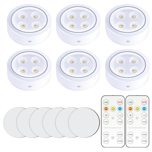 หลอดไฟขนาดเล็ก1W LED Puck ไฟตู้แบตเตอรี่โคมไฟ2700K 4000K 6000K ไฟห้องครัวควบคุมระยะไกล - Product Image 3