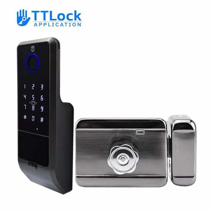 TTlock Smart Lock Fingerprint Keypad Bluetooth Enabled Rechargeable Battery Smart Lock