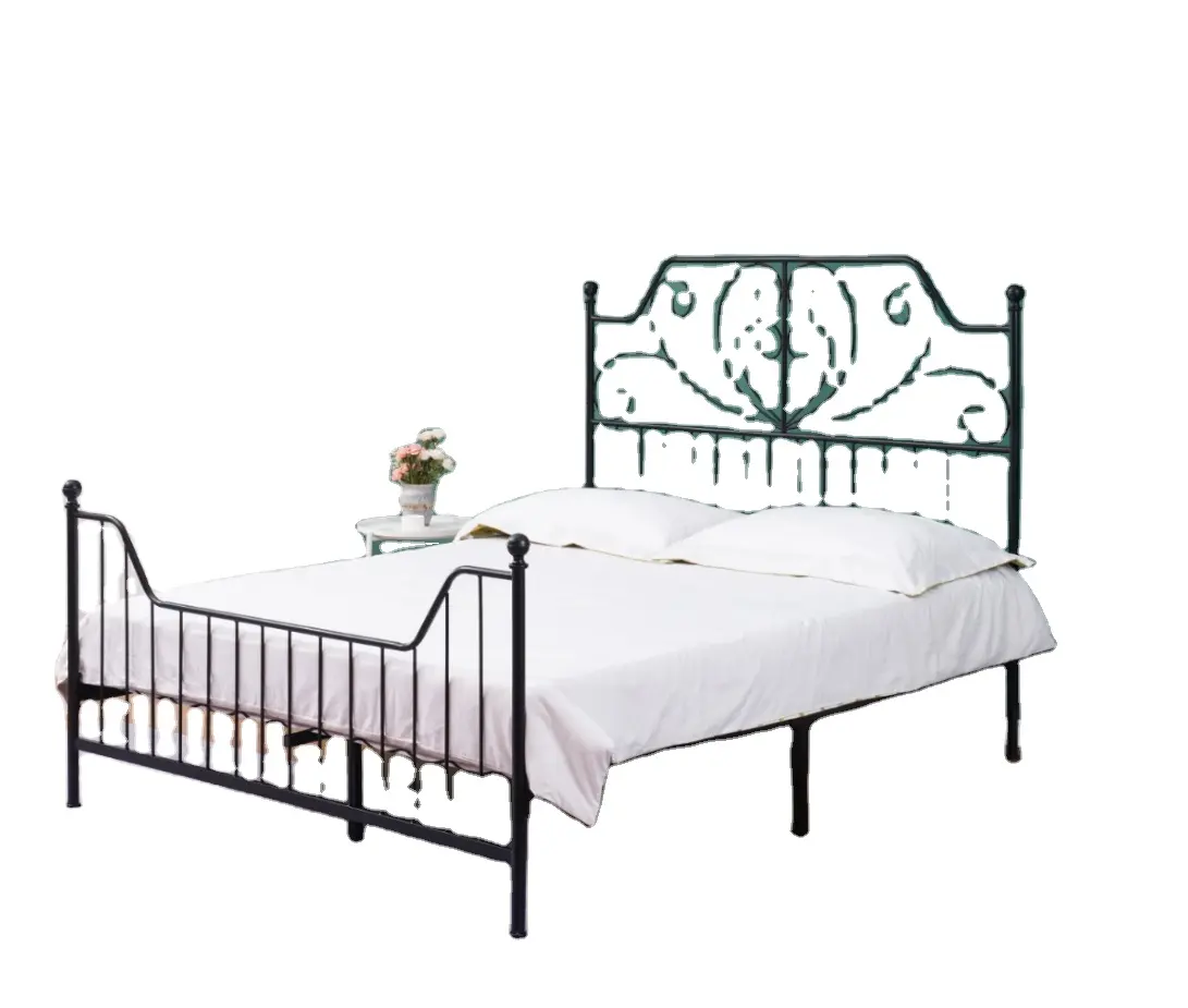 Moderna Cama de Metal Cheia Várias Cores Curvado Decorativo Detalhes Em Metal Durável Armação de Metal